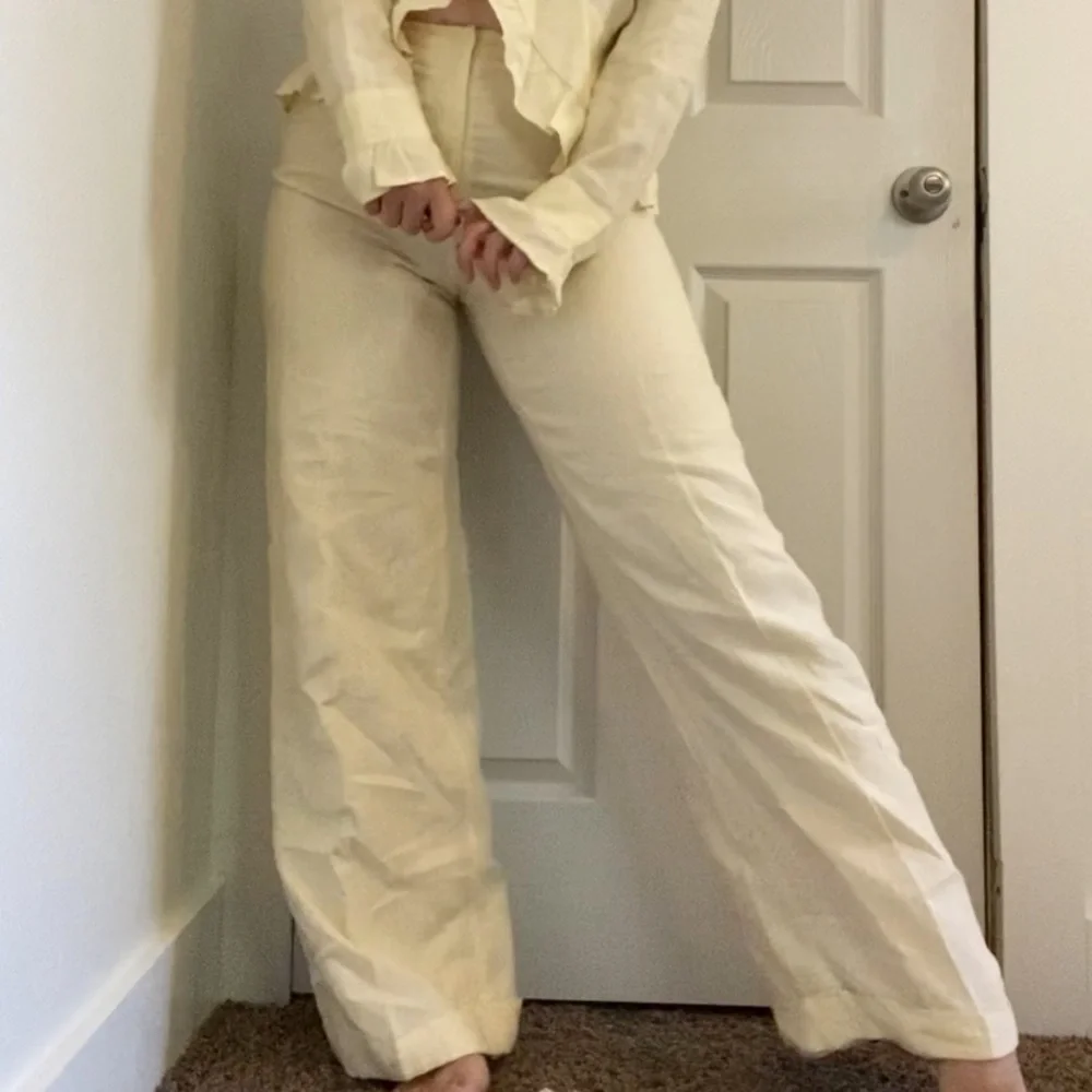 100% Linen coastal Grandma two piece outfit set